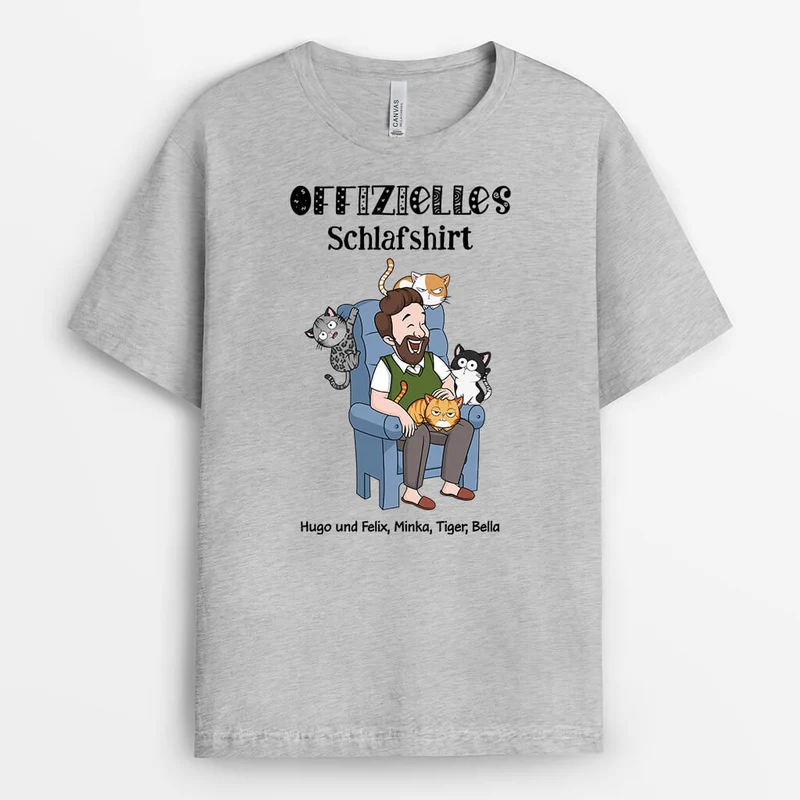 Offizielles Schlafshirt - Personalisierte Geschenke | T-shirt für Katzenliebhaber
