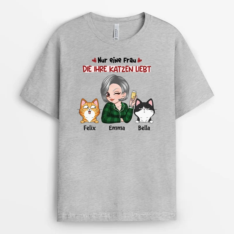 Nur Ein Mädchen Das Ihre Katze Liebt - Personalisiertes Geschenk | T-Shirt für Katzenliebhaberin