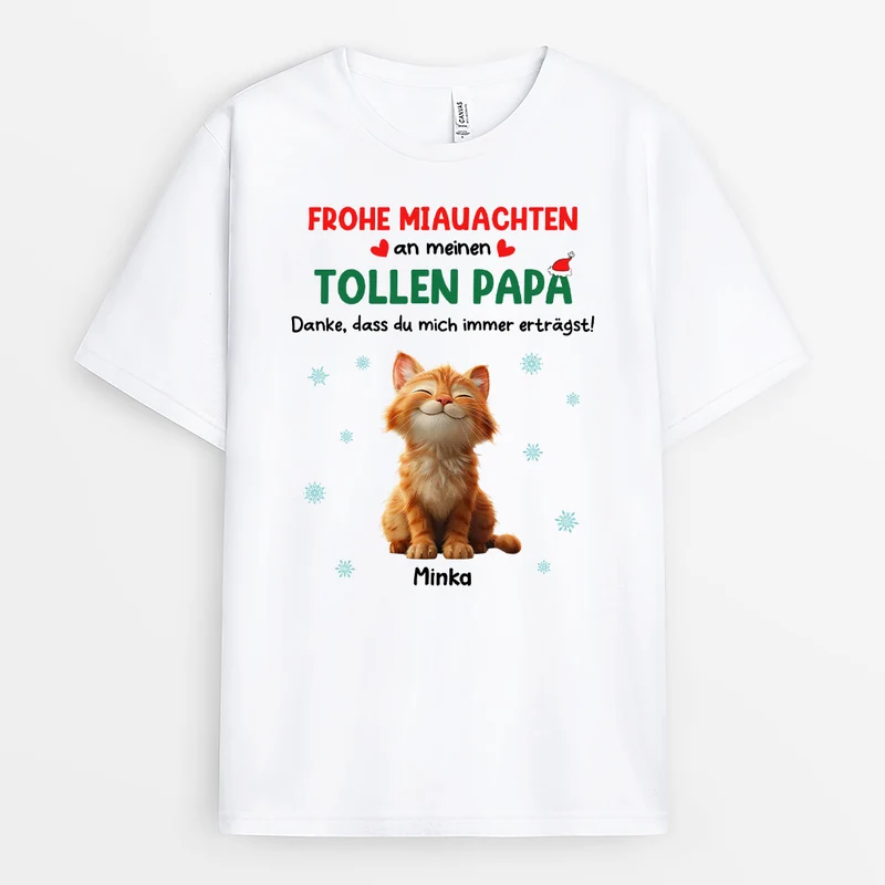 Meowy Catmas - Personalisierte Weihnachtsgeschenke | Katzen T-Shirt