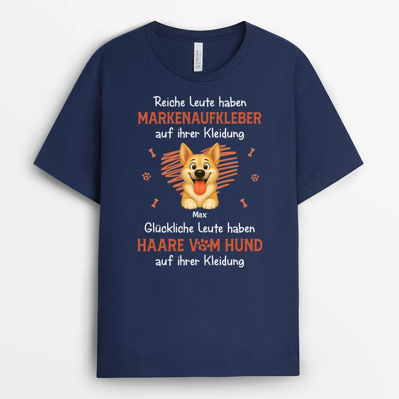 Glückliche Leute Haben Haare Vom Hund Auf Ihrer Kleidung - Personalisierte Hunde Geschenke | T Shirt