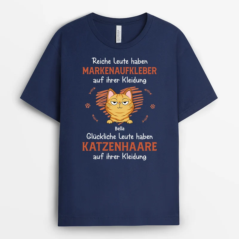 Glückliche Leute Haben Katzenhaare Auf Ihrer Kleidung - Personalisierte Geschenke Katze | T-Shirt
