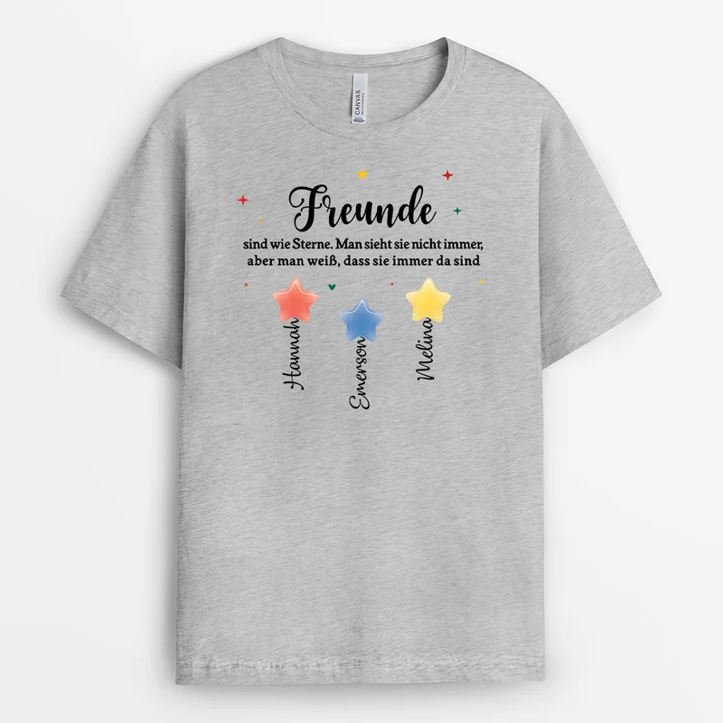 Geschwister Sind Wie Sterne - Personalisiertes Geschenk | T Shirt Freundin/Bruder/Schwester