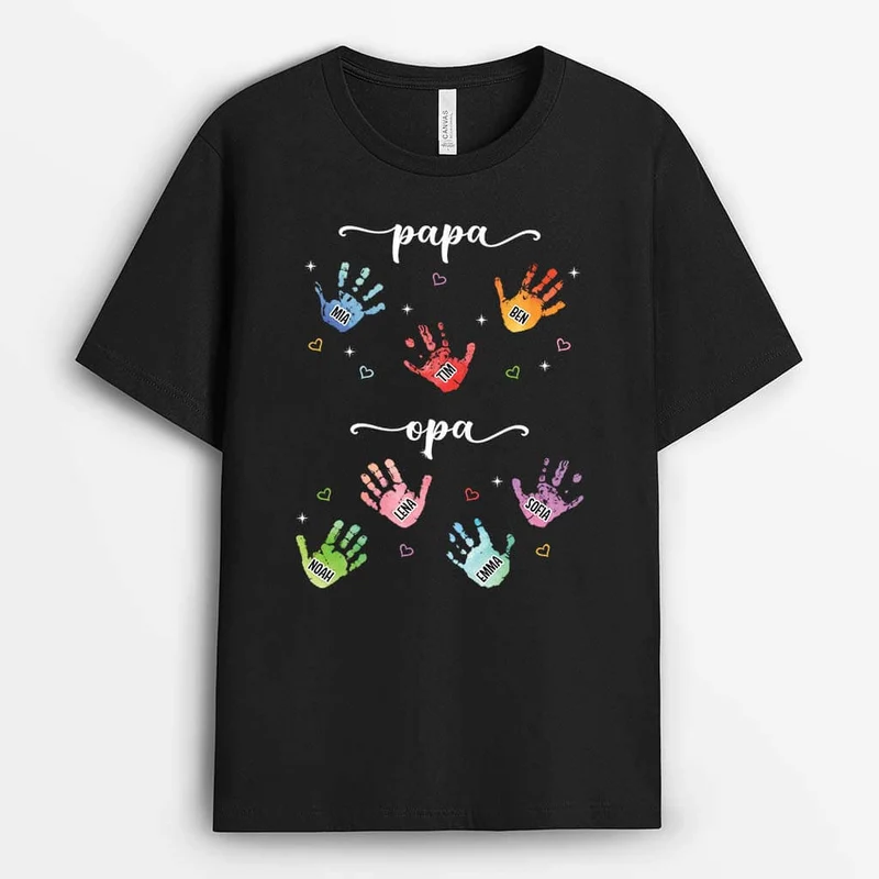 Opa Papa Hände - Personalisiertes Geschenk | T-Shirt für Opas/Papas