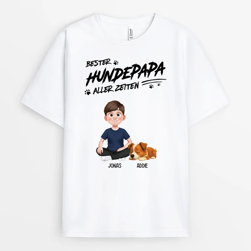 Bester Hundepapa Aller Zeiten Cartoon - Personalisiertes Geschenk | Hunde T-shirts