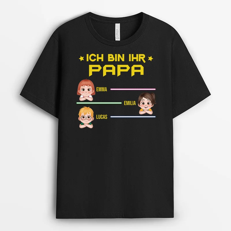 Ich Bin Ihr Papa/Opa Universum-Konzept - Personalisiertes Geschenk | T-Shirt Papa/Opa
