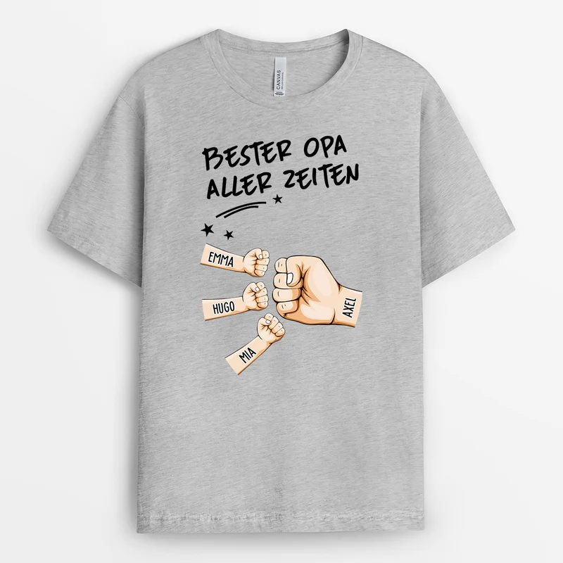 Bester Papa Aller Zeiten - Personalisiertes Geschenk | T Shirt Papa Im Basic Stil