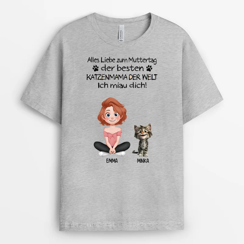 Vatertag Katzenpapa Ich Miau Dich Cartoon Buntstifte - Personalisiertes Geschenk | Katze T-Shirts