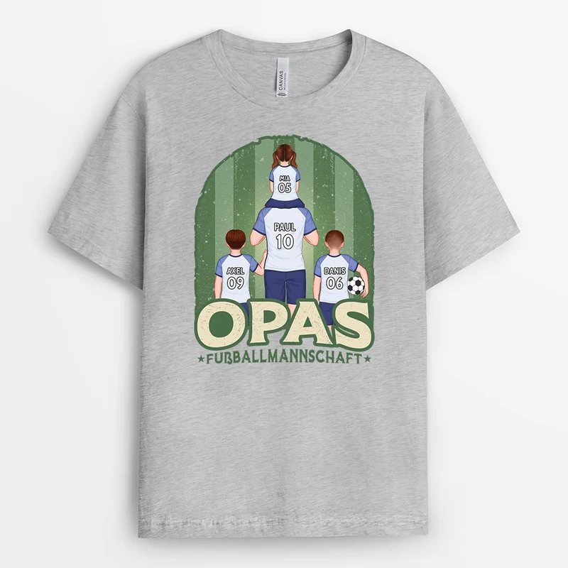 Papas Dreamteam Fußball - Personalisiertes Geschenk | Weißes T Shirt Papa