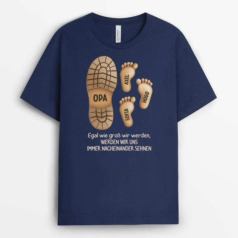 Egal Wie Groß Ich Werde Fußabdruck - Personalisiertes Geschenk | T Shirt Papa