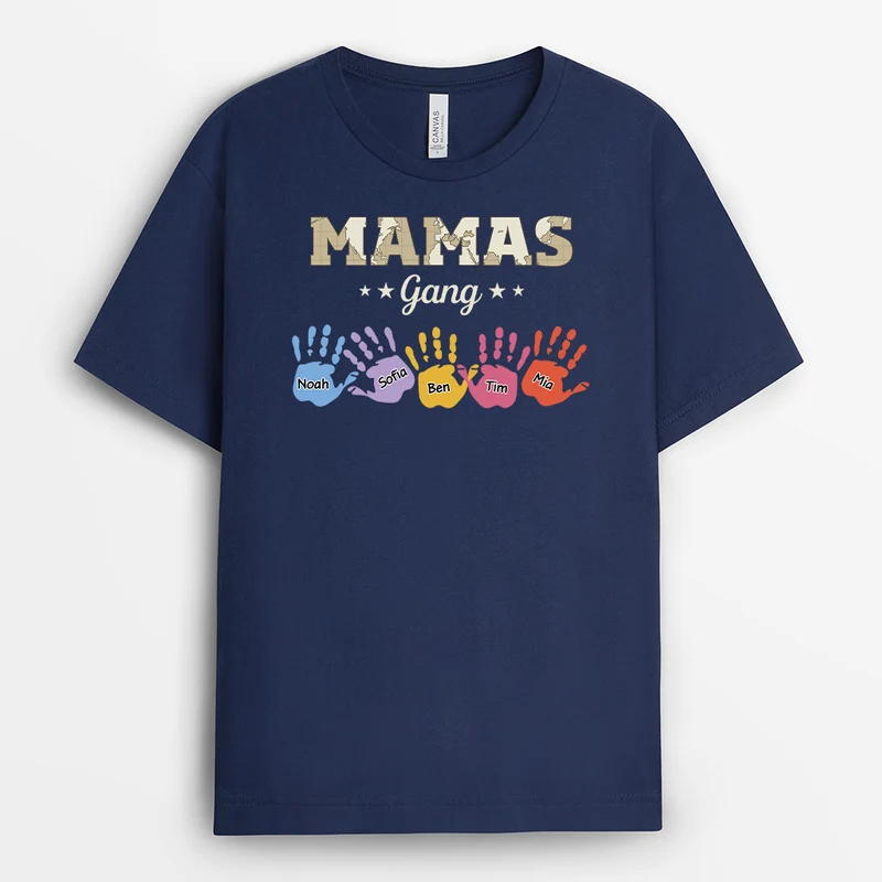 Papas Gang Handabdruck - Personalisiertes Geschenk | T Shirt Papa