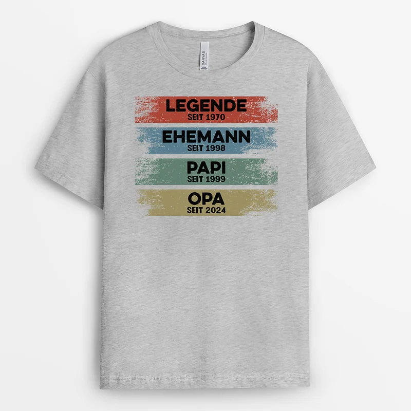 Legende Ehemann Papa Opa Seit - Personalisiertes Geschenk | Weißes T Shirt Opa