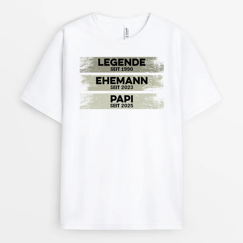 Legende Ehemann Papa Opa Seit - Personalisiertes Geschenk | Weißes T Shirt Opa