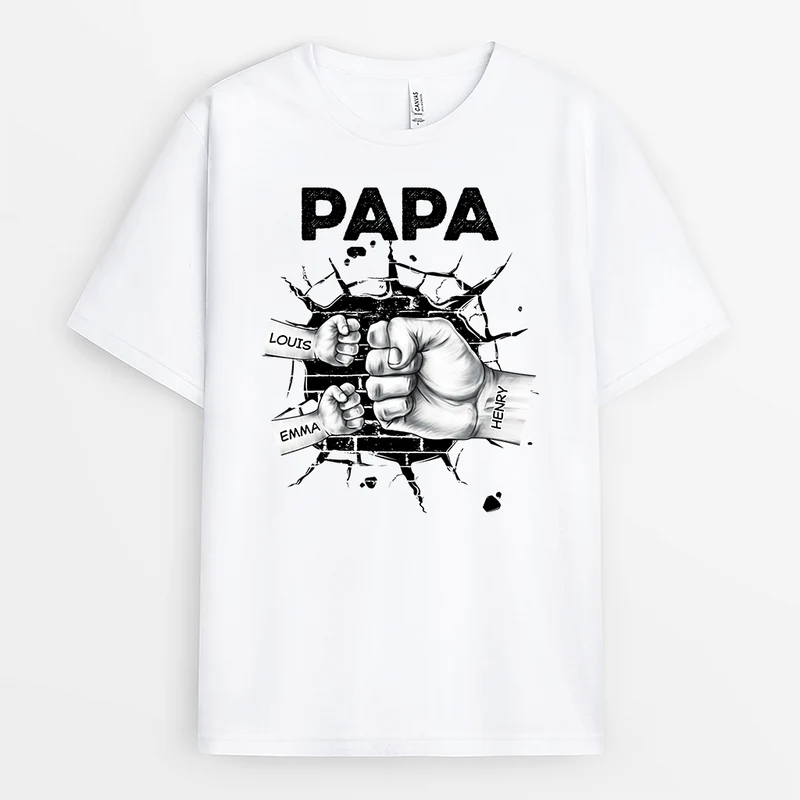 Papa Kinder Und Faust - Personalisiertes Geschenk | T-shirt für Papas