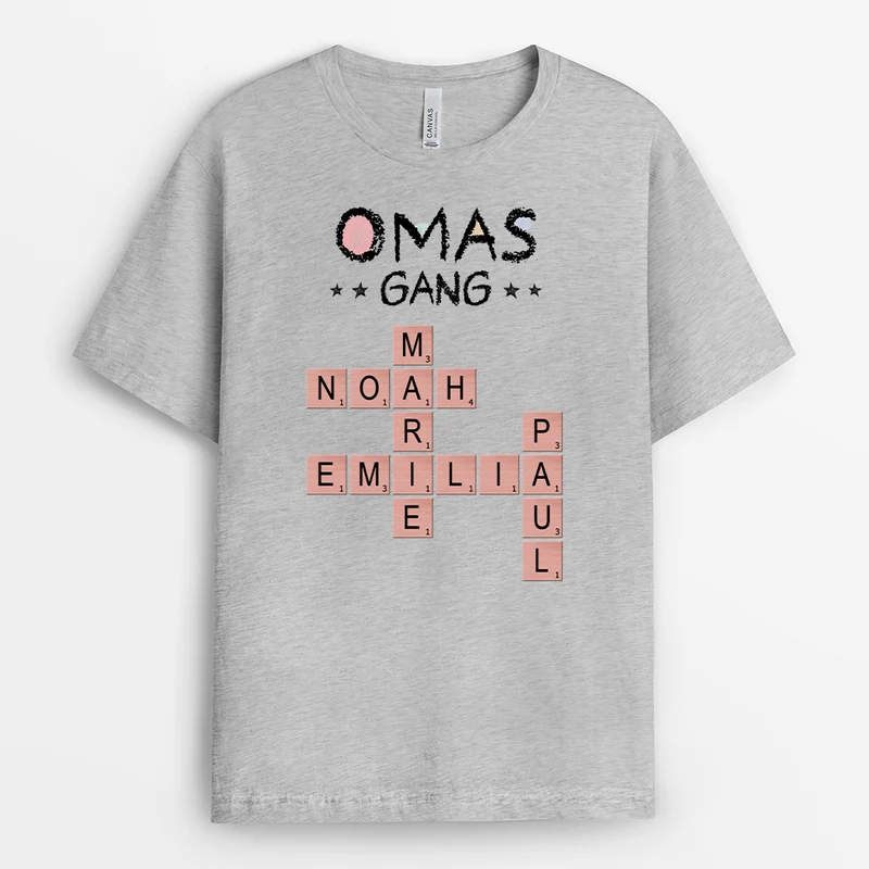 Papas Gang Buntstifte Kreuzworträtsel - Personalisiertes Geschenk | T Shirt Papa