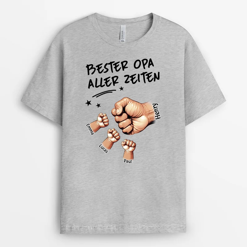 Bester Papa Aller Zeiten Mit Fäusten - Personalisiertes Geschenk | T Shirt Papa