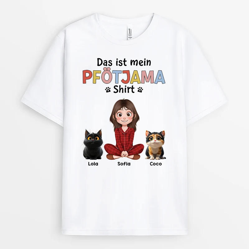 Das Ist Mein Pfötjama Shirt - Personalisiertes Geschenk | T shirt Katze