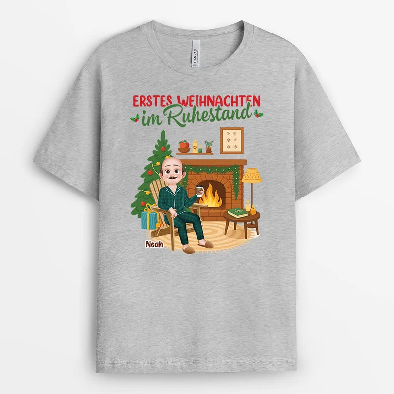 Erstes Weihnachten Im Ruhestand - Personalisierte Weihnachtsgeschenke | T Shirt Rente Herren & Damen