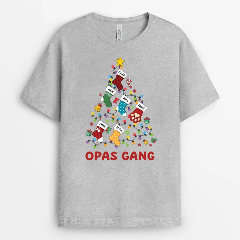 Weihnachtsbaum Omas/Opas Gang - Personalisiertes Geschenk | Weihnachts Opa/Oma T Shirt