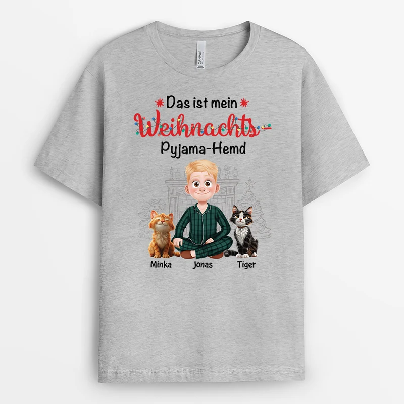 Das Ist Mein Weihnachtspyjama-Hemd - Personalisierte Geschenke Katze | T-Shirt