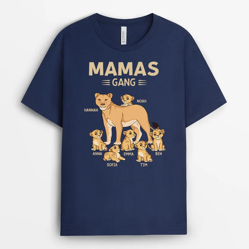 Mamas/Omas Bande Löwe - Personalisiertes Geschenk | T-Shirt für Frauen