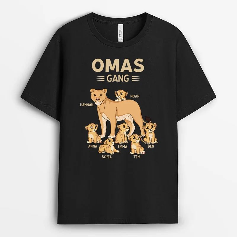 Mamas/Omas Bande Löwe - Personalisiertes Geschenk | T-Shirt für Frauen