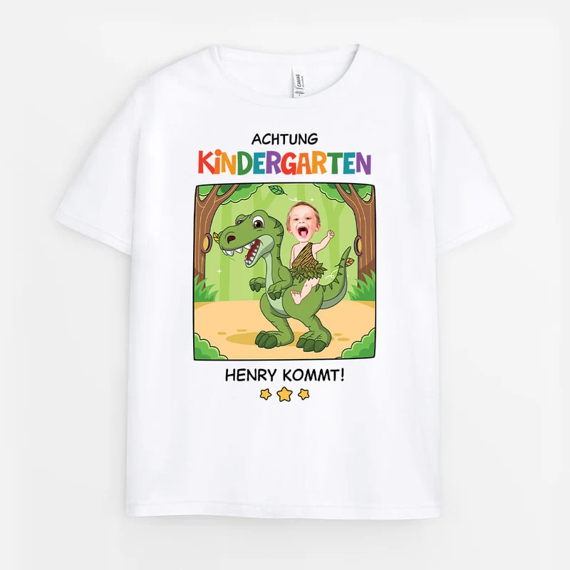 Pass Auf Kindergarten Name + Kommt - Personalisiertes Geschenk | T-Shirt für Kinder