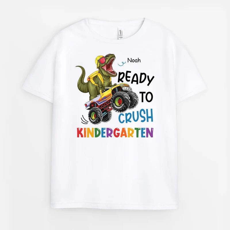 Bereit Den Kindergarten Zu Rocken - Personalisiertes Geschenk | T-Shirt für Kinder