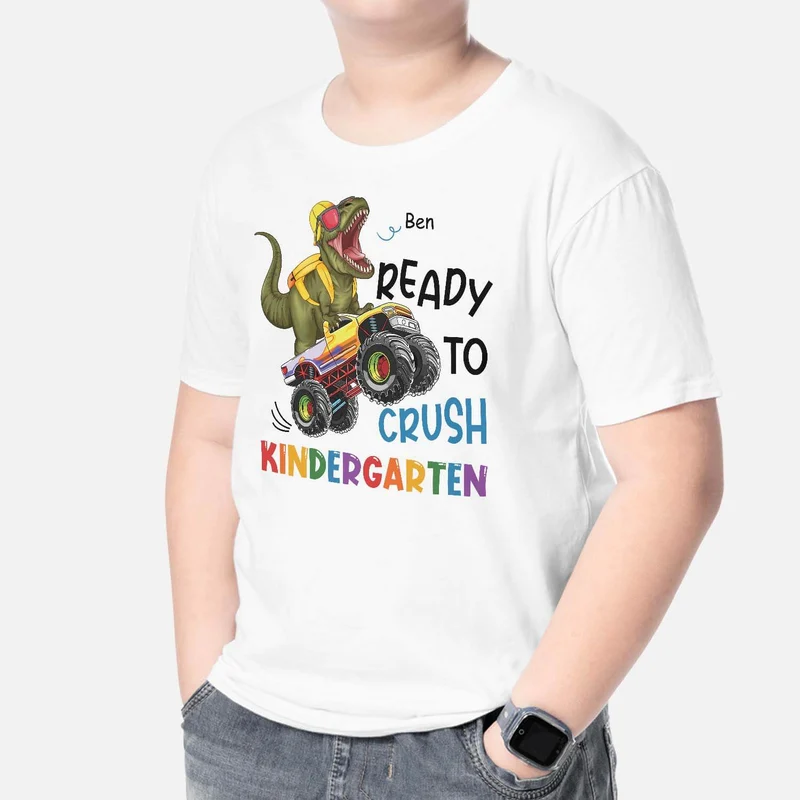 Bereit Den Kindergarten Zu Rocken - Personalisiertes Geschenk | T-Shirt für Kinder