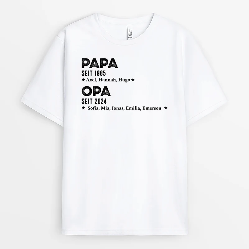Personalisiertes Papa Opa Seit T-Shirt