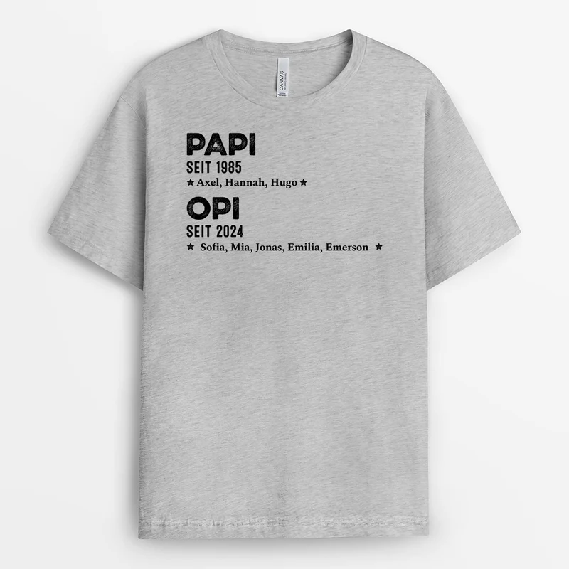 Personalisiertes Papa Opa Seit T-Shirt