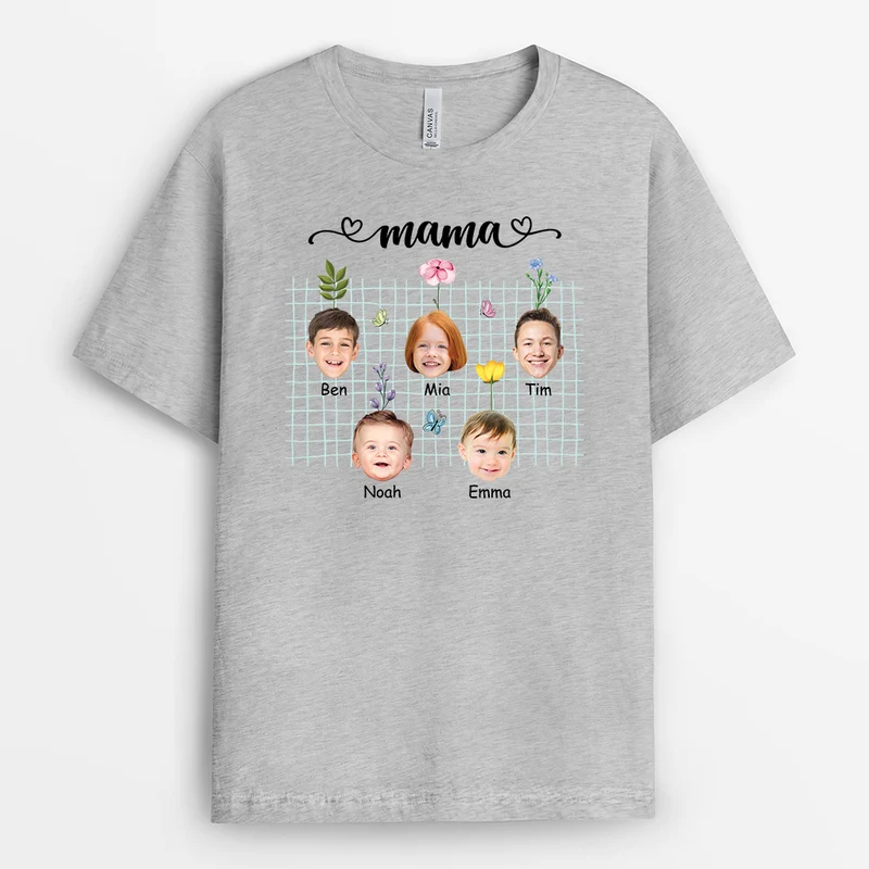 Mama Kinder Und Blumen - Personalisiertes Geschenk | T-shirt für Mamas