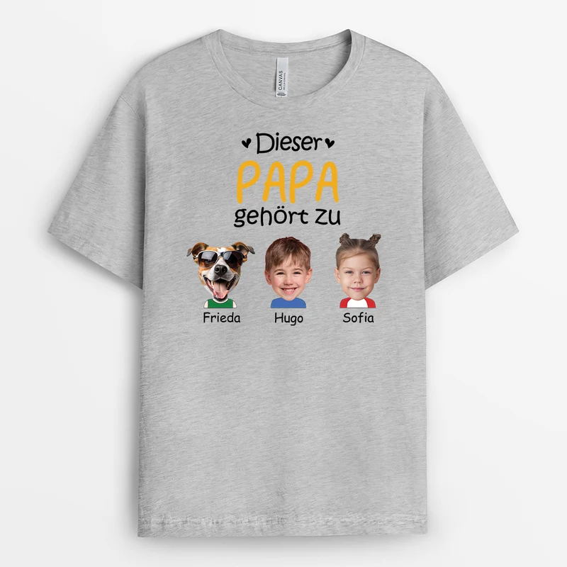 Dieser Papa/Opa Gehört Zu - Personalisiertes Geschenk | T-Shirt für Herren