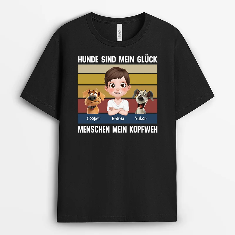Hunde Sind Mein Glück - Personalisiertes Geschenk | Hunde T-shirts