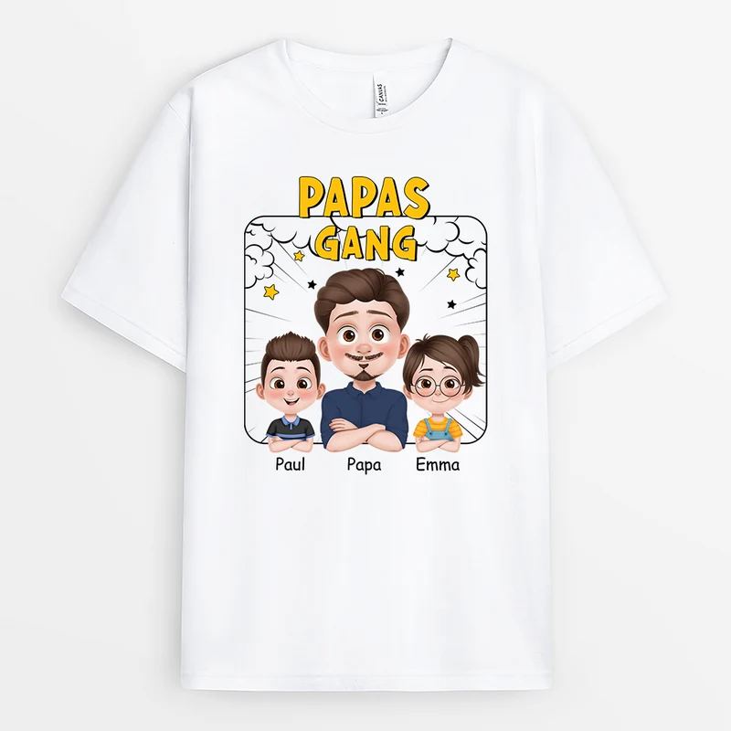 Papas Gang Comic Panel - Personalisiertes Geschenk | T Shirt Papa