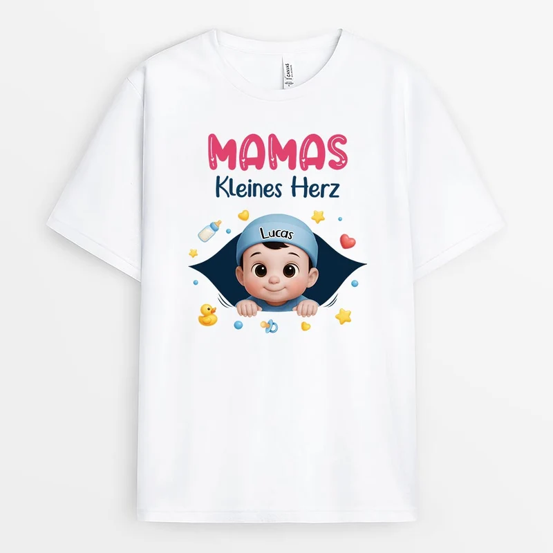Mamas Kleine Herzen - Personalisiertes Geschenk | Werdende Mama T Shirt