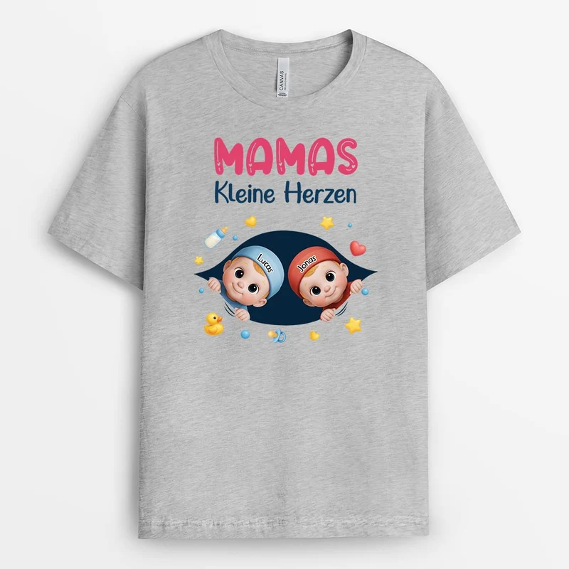 Mamas Kleine Herzen - Personalisiertes Geschenk | Werdende Mama T Shirt
