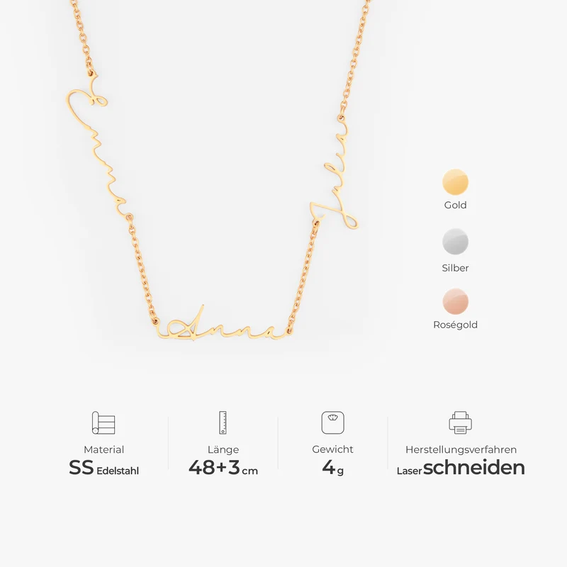 Kette Mit Mehreren Namen - Personalisierte Geschenke Für Frauen Und Männer | Namenskette