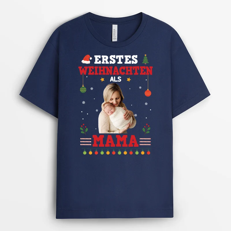 Erstes Weihnachten als Papa/Mama - Personalisiertes Geschenk | T Shirt Papa
