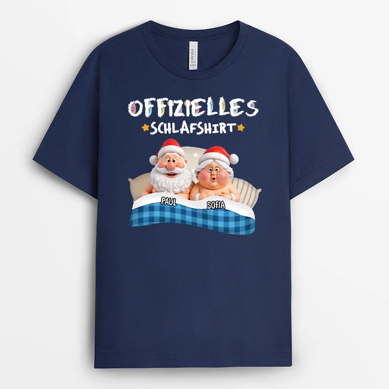 Offizielles Schlafshirt Paare - Personalisierte Weihnachtsgeschenke | Schlafshirt Lustig Buntstifte