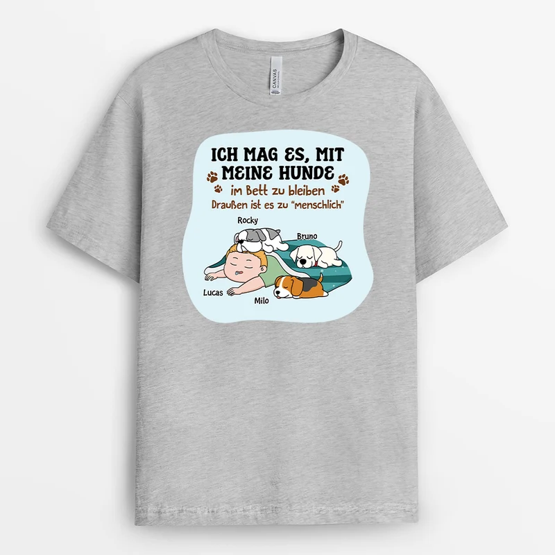 Ich Mag Es Mit Meinen Hund Im Bett Zu Bleiben - Personalisiertes Geschenk | T-Shirt für Hundeliebhaber