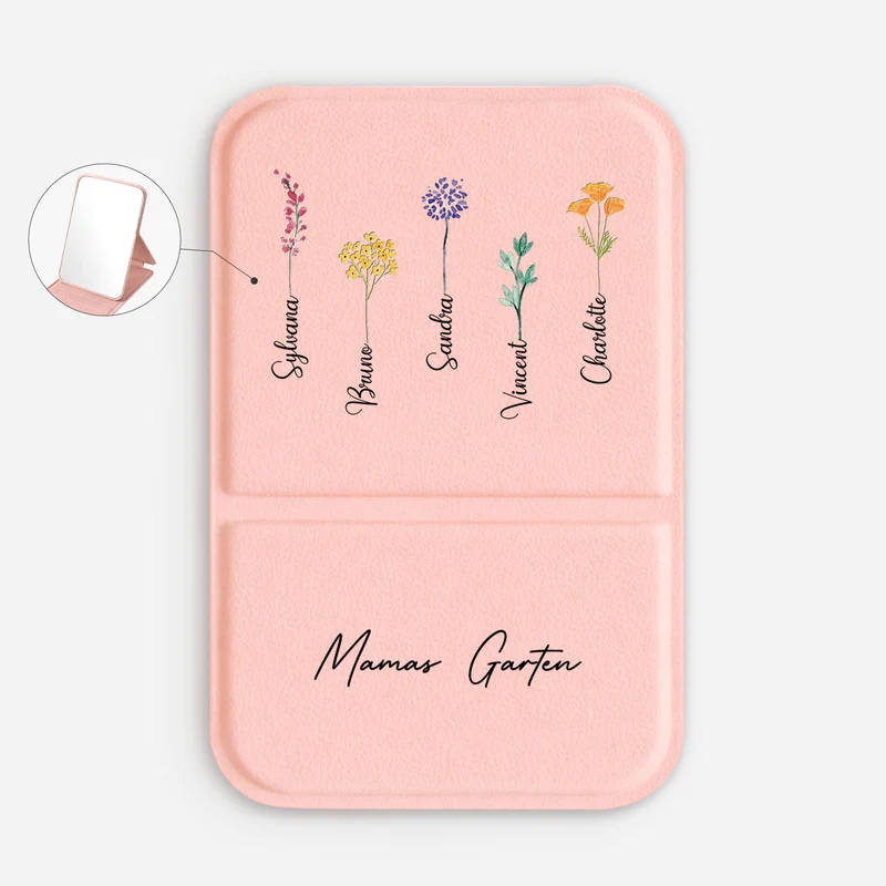 Mamas Garten Blumen & Schmetterlinge - Personalisiertes Geschenk | Taschenspiegel Oma/Mama
