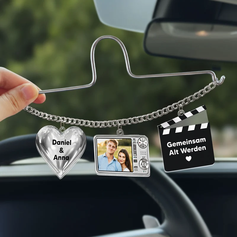 Zusammen Seit - Personalisierte Paar Geschenke | Acryl Autospiegel Anhänger Foto