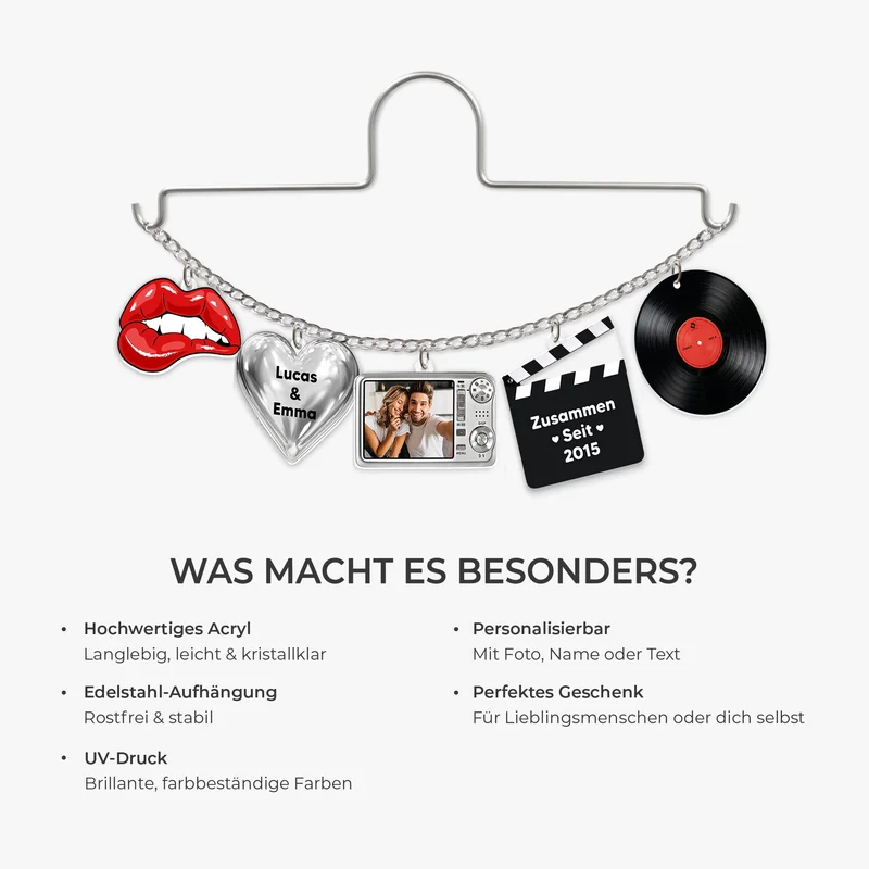 Zusammen Seit - Personalisierte Paar Geschenke | Acryl Autospiegel Anhänger Foto