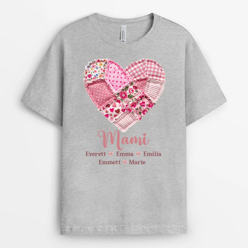 Oma & Enkelkinder Patchwork - Personalisiertes Geschenk | Mama & Oma T Shirt