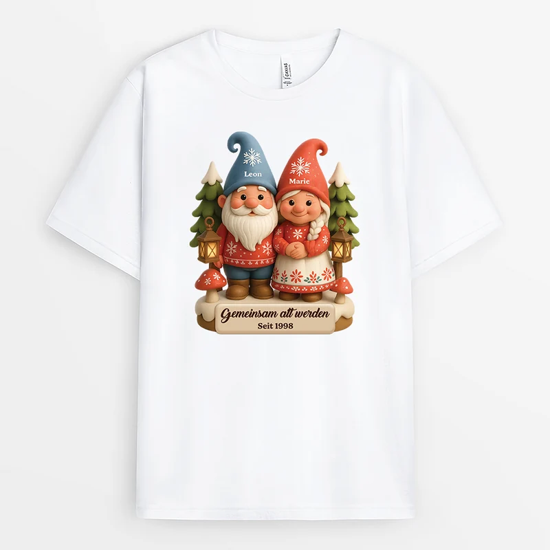 Gemeinsam Alt Werden Seit - Personalisierte Weihnachtsgeschenke | Partner T Shirt