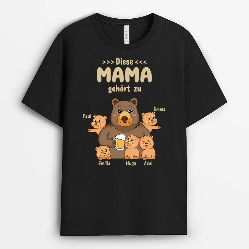 Diese Oma/Mama Gehört Zu - Personalisiertes Geschenk | T-shirt für Mama Bär
