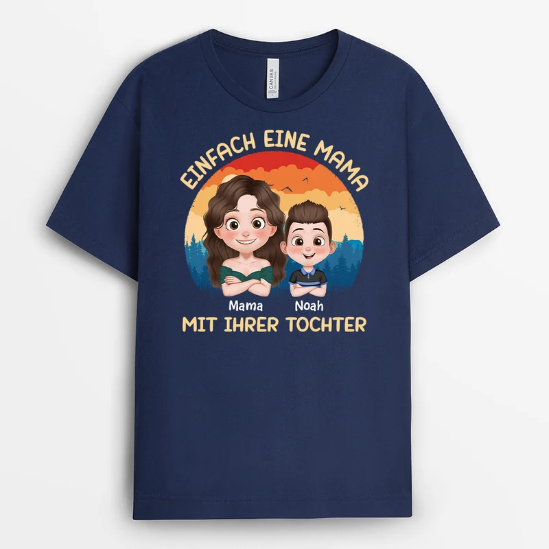 Einfach Ein Papa Und Sein Mädchen - Personalisiertes Geschenk | T Shirt Papa Cartoon