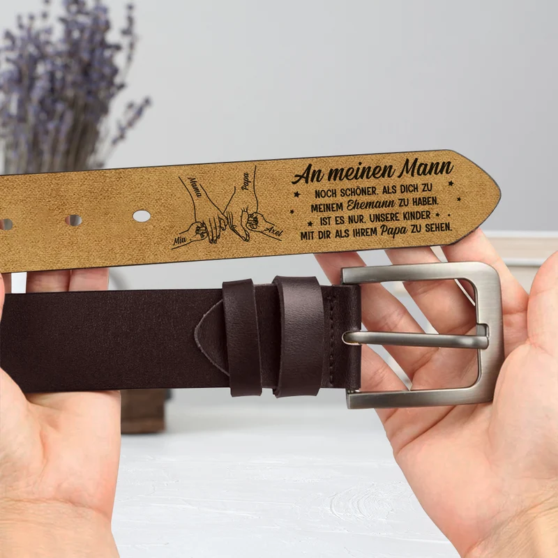 An Meinen Mann Papa - Personalisiertes Geschenk | Gürtel Papa