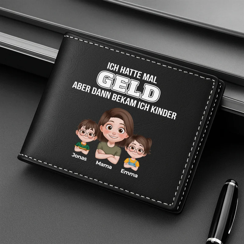 Ich Hatte Mal Geld Aber Dann Bekam Ich Kinder - Personalisierte Geschenke Herren | Portemonnaie