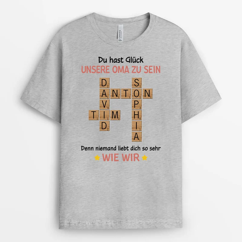 Du Hast Glück Unser Opa Zu Sein Kreuzworträtsel - Personalisiertes Geschenk | T-Shirt für Opas